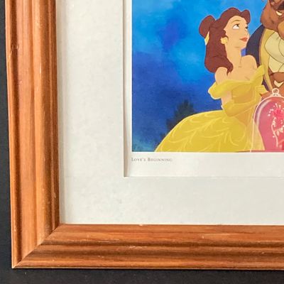 LOT 62: Pair of Framed Disney's Beauty and The Beast Wall Hangings - Numbered 16864 / 30000 "Belle Tames The Beast" and More