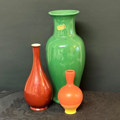 LOT 47L Collection of Colorful Vases Featuring a Green Royal Haeger Baluster Vase and More