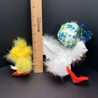 LOT 66: Vintage Annalee Doll Collection with Stained Glass Easter Egg - White Spring Duck, Easter Duck, Bunny and More