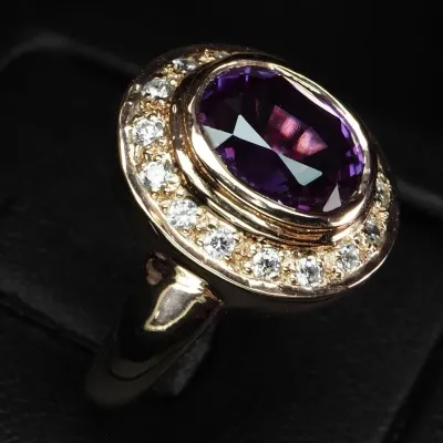 Sale Photo Thumbnail #28: Shinning Color Change Sapphire 3.90Ct 925 Sterling Silver Rose Gold Ring Size 6