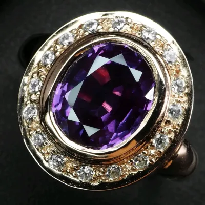 Sale Photo Thumbnail #27: Shinning Color Change Sapphire 3.90Ct 925 Sterling Silver Rose Gold Ring Size 6