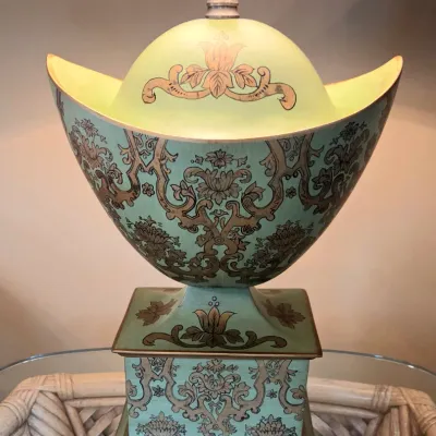 Sale Photo Thumbnail #65: Green and Gold Finish Mixed Resin Material
Lamp Shade
31" tall x 19" wide

Pickup Details
Once your purchase is complete, you'll receive the pick-up address along with your scheduled pick-up instructions. Feel free to reach us at 708-362-1512 or 708-362-1
