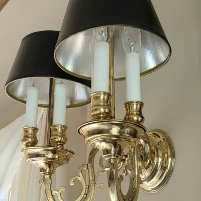 Sale Photo Thumbnail #333: 6 Lights on Each Sconce
Black Shade with Silver Lining
14.5" long x 14" wide x 10" deep

Pickup Details
Once your purchase is complete, you'll receive the pick-up address along with your scheduled pick-up instructions. Feel free to reach us at 708-362-151