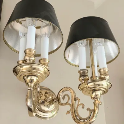 Sale Photo Thumbnail #332: 6 Lights on Each Sconce
Black Shade with Silver Lining
14.5" long x 14" wide x 10" deep

Pickup Details
Once your purchase is complete, you'll receive the pick-up address along with your scheduled pick-up instructions. Feel free to reach us at 708-362-151