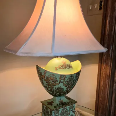 Sale Photo Thumbnail #64: Green and Gold Finish Mixed Resin Material
Lamp Shade
31" tall x 19" wide

Pickup Details
Once your purchase is complete, you'll receive the pick-up address along with your scheduled pick-up instructions. Feel free to reach us at 708-362-1512 or 708-362-1