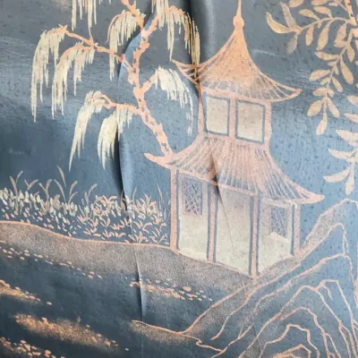 Sale Photo Thumbnail #309: Gold Stenciling
There is a slight rippling of the wood on the back of the seat and some nicks along the leg, see photos
38" tall x 18" deep x 24" wide

Pickup Details
Once your purchase is complete, you'll receive the pick-up address along with your sched