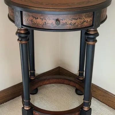 Sale Photo Thumbnail #303: Wood Side Table
Center Drawer
27" tall x 20" wide

Pickup Details
Once your purchase is complete, you'll receive the pick-up address along with your scheduled pick-up instructions. Feel free to reach us at 708-362-1512 or 708-362-1510.

PLEASE NOTE: You a