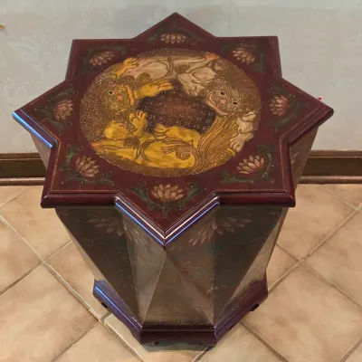 Sale Photo Thumbnail #284: Lotus and Foo Dog Motif
Star Shape
Removable Lid for Storage
23" tall x 22" wide

Pickup Details
Once your purchase is complete, you'll receive the pick-up address along with your scheduled pick-up instructions. Feel free to reach us at 708-362-1512 or 70