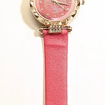 Sale Photo Thumbnail #18: PINK  Round Dial WATCH with Double Edged Jeweled Accent Stones on a Pink Faux-Leather 9" Band & Rose Gold Surround **EXTRA BATTERY INCLUDED**

Battery Properties: Non-rechargeable Battery
Brand: CAYON
Case Shape: Round
Display: Analog
Feature: Shock-resis