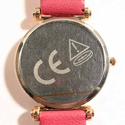 Sale Photo Thumbnail #15: PINK  Round Dial WATCH with Double Edged Jeweled Accent Stones on a Pink Faux-Leather 9" Band & Rose Gold Surround **EXTRA BATTERY INCLUDED**

Battery Properties: Non-rechargeable Battery
Brand: CAYON
Case Shape: Round
Display: Analog
Feature: Shock-resis