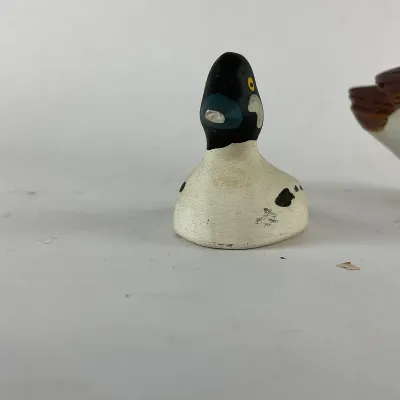 942 Pair of Vintage Swedish Duck Figures – Gustavsberg Poul Pava Archipelago Duck & Hand-Carved Goldeneye