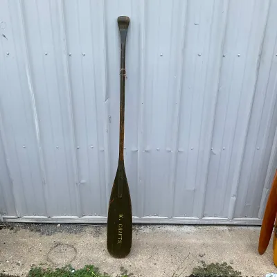 976 Vintage K. Crafts Wooden Canoe Paddle – Original Green Painted Finish