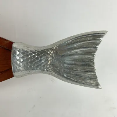 933 Mid-Century Scandinavian Style Teak & Cast Metal Fish Wall Plaque – BMG