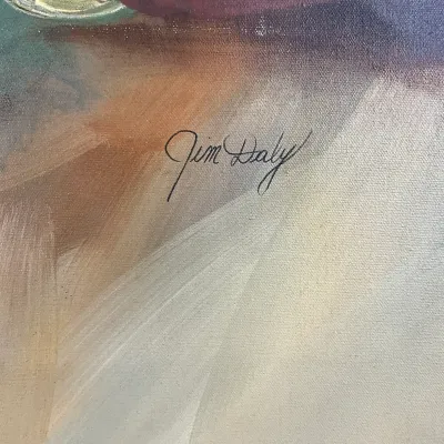 953 Original Jim Daily Oil on Canvas of Bearded Sailor with Beer Mug