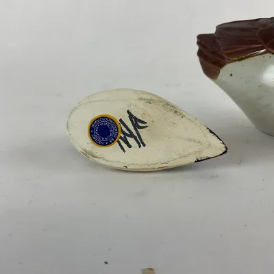 942 Pair of Vintage Swedish Duck Figures – Gustavsberg Poul Pava Archipelago Duck & Hand-Carved Goldeneye