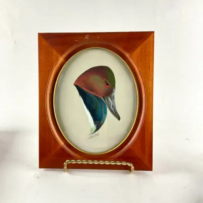 946 Signed Art LeMay "Canvasback" Wildlife Print in Wood Frame