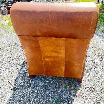 966 Vintage Brown Leather Reclining Lounge Chair