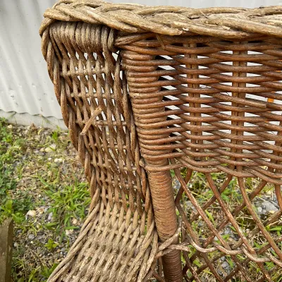 1010 3-Piece Rustic Wicker Patio Seating Set with Cushions