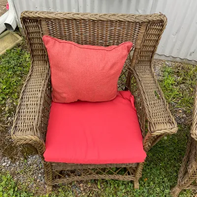 1010 3-Piece Rustic Wicker Patio Seating Set with Cushions
