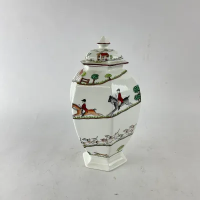 1002 Crown Staffordshire Fine Bone China Hunting Scene Ginger Jar