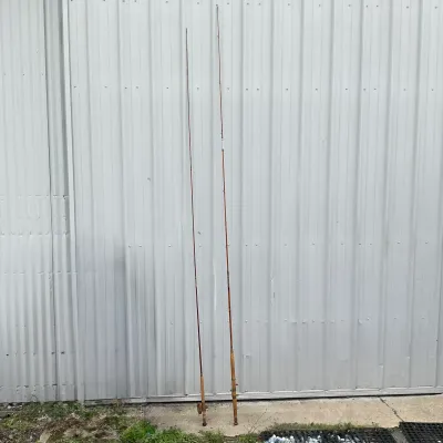 1008 Pair of Antique Bamboo Fly Fishing Rods with Wooden Reels