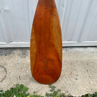 972 Teal Paddle Cherry Wood Beaver Tail Canoe Paddle – 60.5"