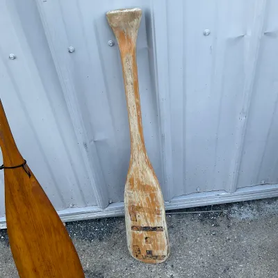968 Pair of Vintage Wooden Canoe & Boat Oars – "Battle Troop 72" & F-17