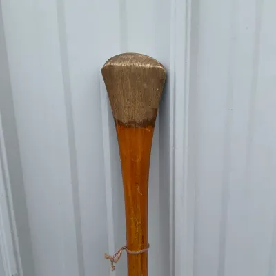 979 Antique K. Crafts Beaver Tail Wooden Canoe Paddle – 66.25"