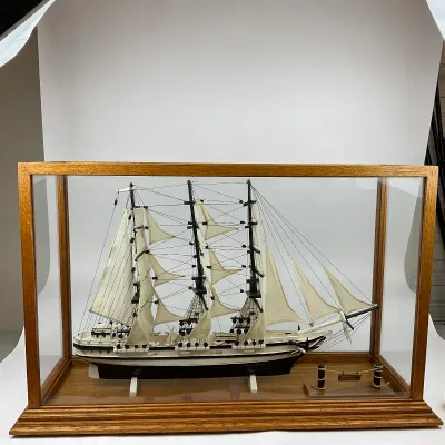 926 Handcrafted Model of the Clipper Ship Flying Cloud in Oak & Glass Display Case