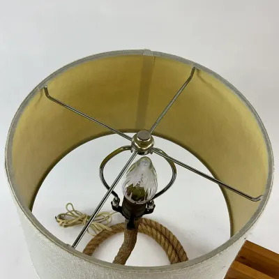 959 Nautical Rope Table Lamp & Hand-Carved Duck Napkin Holder