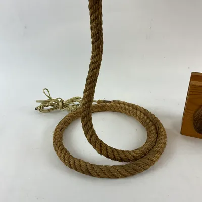 959 Nautical Rope Table Lamp & Hand-Carved Duck Napkin Holder