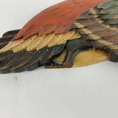 932 Pair of Hand-Carved & Painted Flying Mallard Wall Sculptures – Valle de Ángeles, Honduras