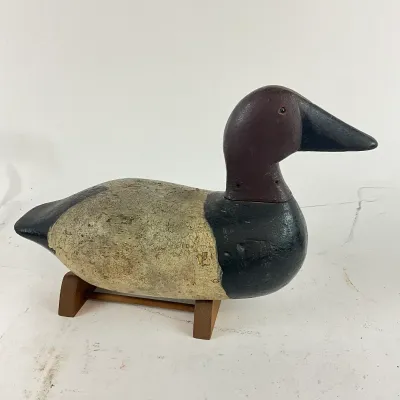 921 Vintage Wooden Duck Decoy - Canvasback Style, Forward Easton MD, on Stand