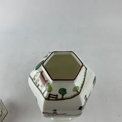 1002 Crown Staffordshire Fine Bone China Hunting Scene Ginger Jar
