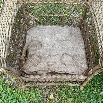 1010 3-Piece Rustic Wicker Patio Seating Set with Cushions