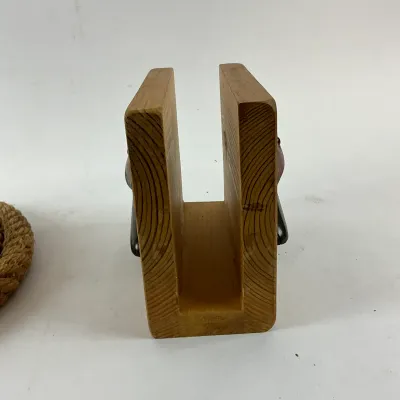959 Nautical Rope Table Lamp & Hand-Carved Duck Napkin Holder
