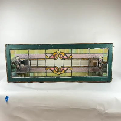 899 Art Nouveau Stained Glass Architectural Transom Window