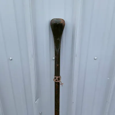 976 Vintage K. Crafts Wooden Canoe Paddle – Original Green Painted Finish
