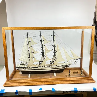 926 Handcrafted Model of the Clipper Ship Flying Cloud in Oak & Glass Display Case