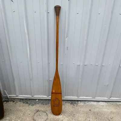 980 Vintage Hand-Painted "Authur" Wooden Canoe Paddle – Battalion 72