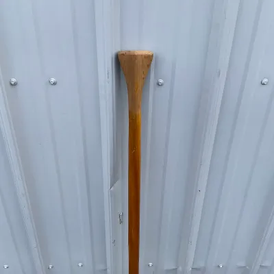 977 Vintage Wooden Canoe Paddle with Crossed Flags & Drum Decal