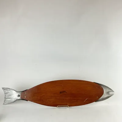 933 Mid-Century Scandinavian Style Teak & Cast Metal Fish Wall Plaque – BMG