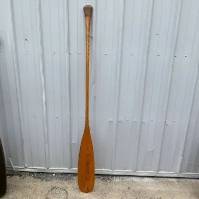 979 Antique K. Crafts Beaver Tail Wooden Canoe Paddle – 66.25"
