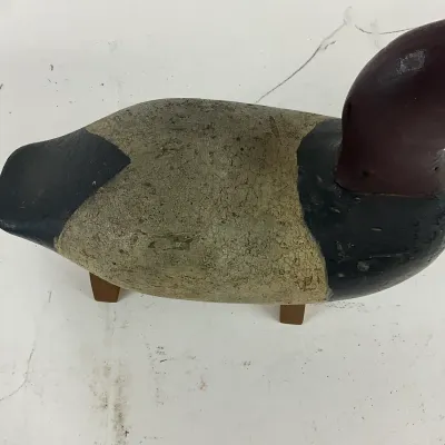 921 Vintage Wooden Duck Decoy - Canvasback Style, Forward Easton MD, on Stand