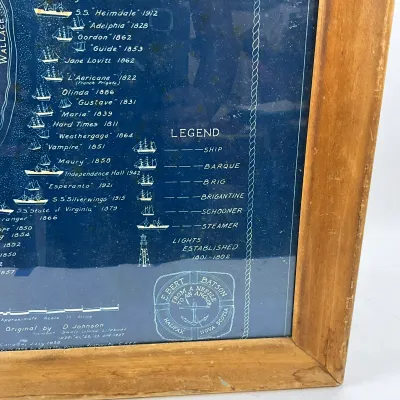 957 1938 Donald S. Johnson "Sable Island – Graveyard of the Atlantic" Cyanotype Map