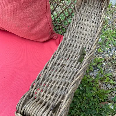 1010 3-Piece Rustic Wicker Patio Seating Set with Cushions
