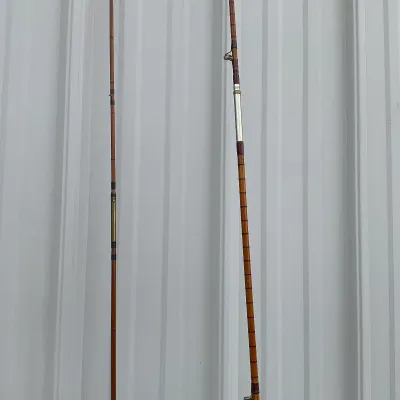 1008 Pair of Antique Bamboo Fly Fishing Rods with Wooden Reels