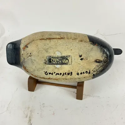 921 Vintage Wooden Duck Decoy - Canvasback Style, Forward Easton MD, on Stand