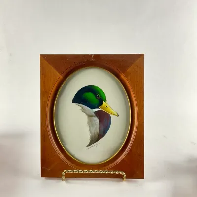 945 Signed Art LeMay "Mallard" Wildlife Print in Wood Frame