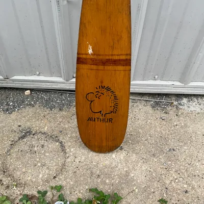980 Vintage Hand-Painted "Authur" Wooden Canoe Paddle – Battalion 72